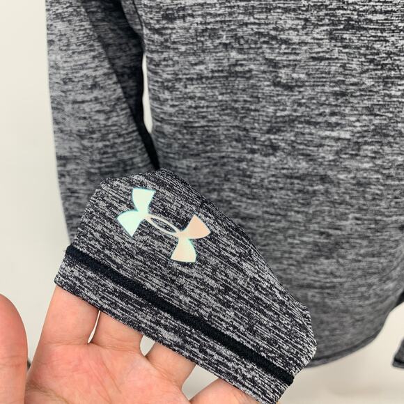 Under Armour Top Women M Medium Grey Semi Fitted HeatGear Reflective Long Sleeve - Picture 6 of 14